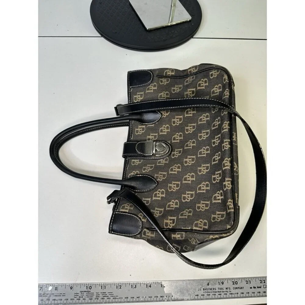 Dooney & Bourke Vintage Monogram Shoulder Bag Black & Gray - Picture 5 of 12